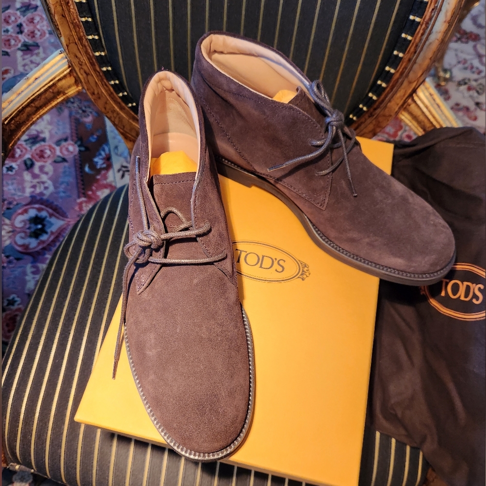 Tod's Suede Lace-Up Ankle Boots